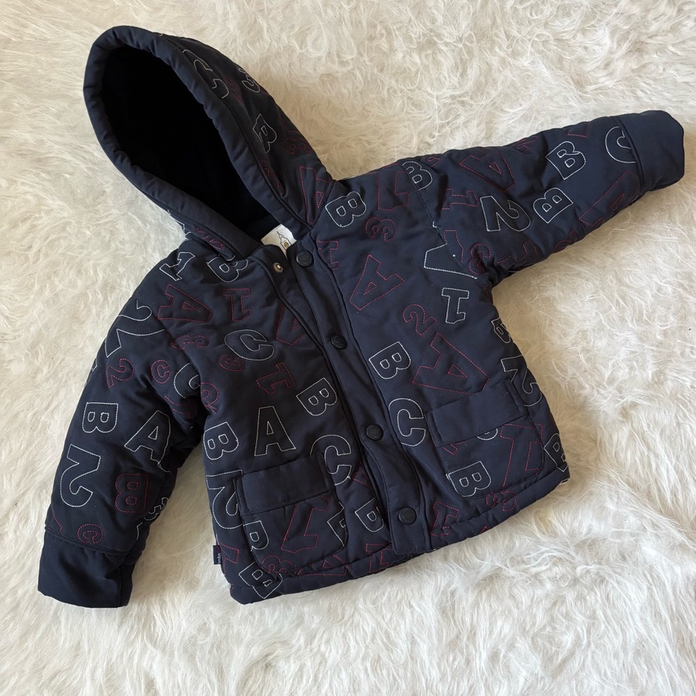 London Fog Navy Coat with Letters & Numbers